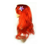 RONGKING Princess Ariel Little Mermaid Girls' Wig Red Curly Wig w/Starfish Hairpin Halloween Outfit