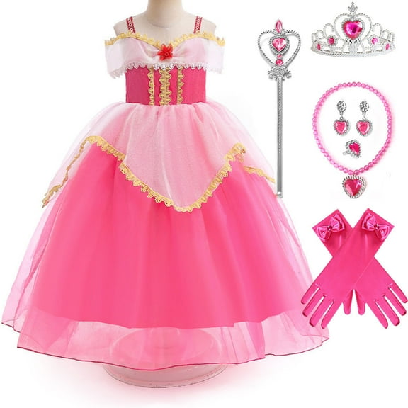 Princess Aurora Costume for Girls Birthday Halloween Cosplay Outfits