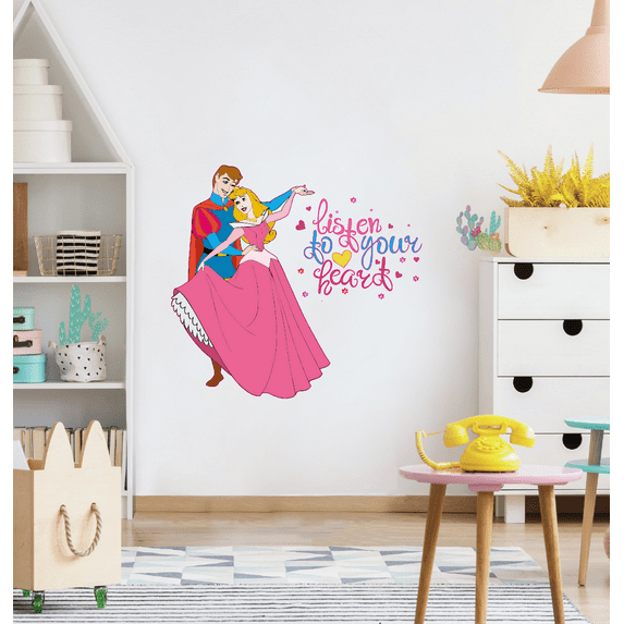 Princess Aurora Your Heart Cute Cartoon Decors Wall Sticker Art Design Decal for Girls Boys Kids Room Bedroom Nursery Kindergarten House Fun Home Decor Stickers Wall Art Vinyl Decoration (40x35 inch)