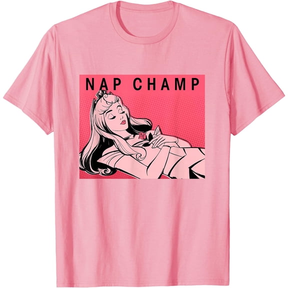 Princess Aurora Nap Champ DTG Print Unisex T-Shirt,Light Pink Color,Size M