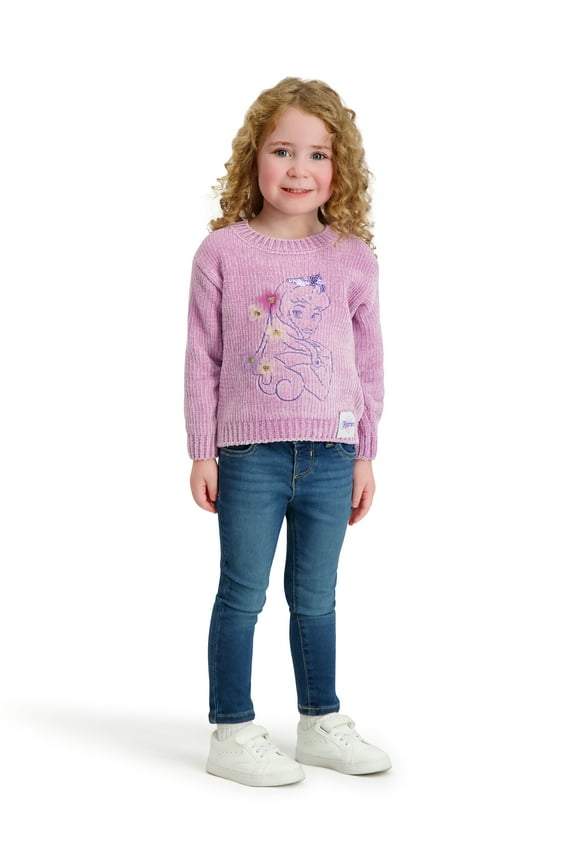 Princess Aurora Toddler Girls Chenille Sweater, Sizes 12 Months - 5T