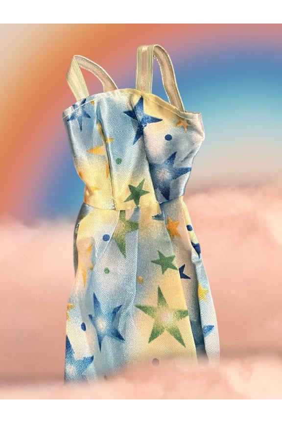 Princess BJD Doll Clothes Doll Daily Dress Blue Green Stars