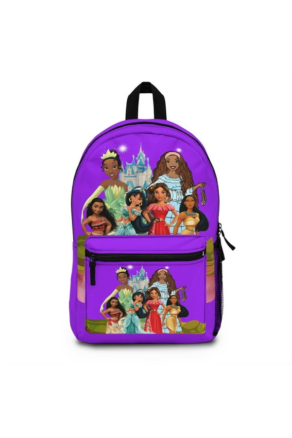 Princess Backpack, Black Little Mermaid Backpack, Black Princess, Ariel, Tiana, Moana, Elena, Custom Birthday Gift, School Book Bag, Gym Bag