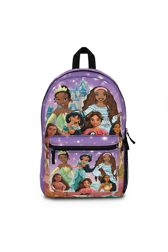 Princess Backpack, Black Little Mermaid Backpack, Black Princess, Ariel, Tiana, Moana, Elena, Custom Birthday Gift, School Book Bag, Gym Bag