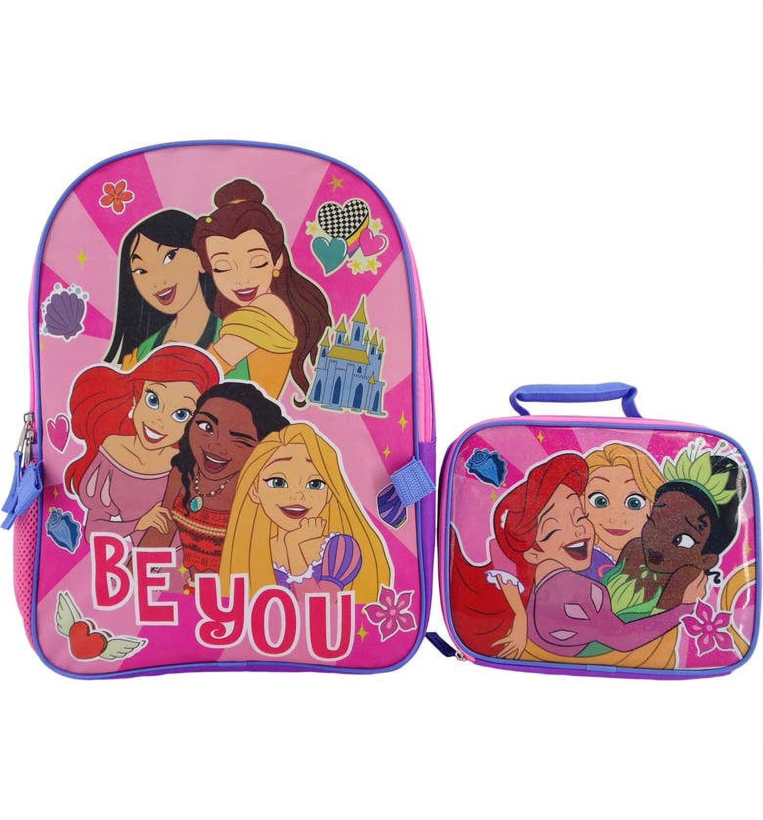 Princess Backpack with Lunchbox, Alternate, color, PURPLE/ PINK MULTI