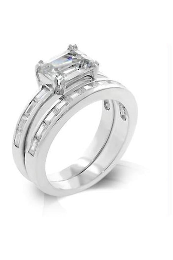 Princess Baguette Wedding Set, Size : 10