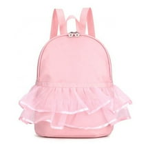 Princess Ballerina Backpack Dance Bag for Toddler Girls Nylon Backpack (Pink)
