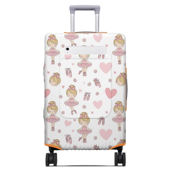 Witite Pattern Princess and Ballerina White Pattern Luggage Cover,Stretch Luggage ...