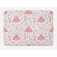 thumbnail image 1 of Princess Bath Mat, Pattern with Accessories of Princess Mystic Candles Bouquet Dress Shows, Non-Slip Plush Mat Bathroom Kitchen Laundry Room Decor, 29.5 X 17.5 Inches, Rose Pale Pink White, Ambesonne, 1 of 2