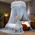 thumbnail image 1 of Princess Bed Canopy for Single to King Size Beds, Lace Dome Ceiling Tent Mosquito Net Play Tent for Bedroom Decoration, 1 of 6