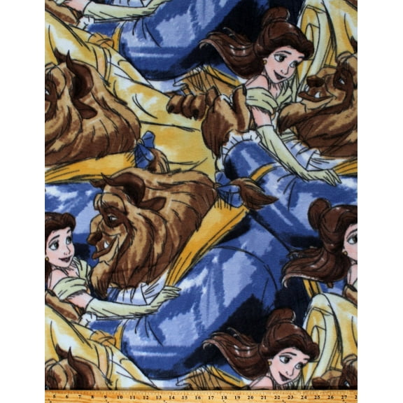 Princess Belle Beauty and The Beast Fleece Fabric