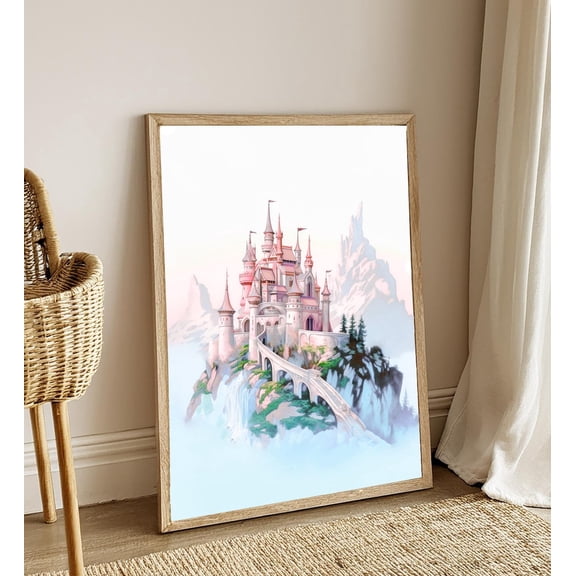 Princess Belle Castle Wall Art, Unframed Paper Poster 8x10in