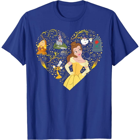 Princess Belle Collage Heart DTG Print Unisex T-Shirt