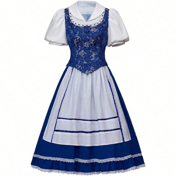 Women's Princess Dress Blue Sequined Maid Dress