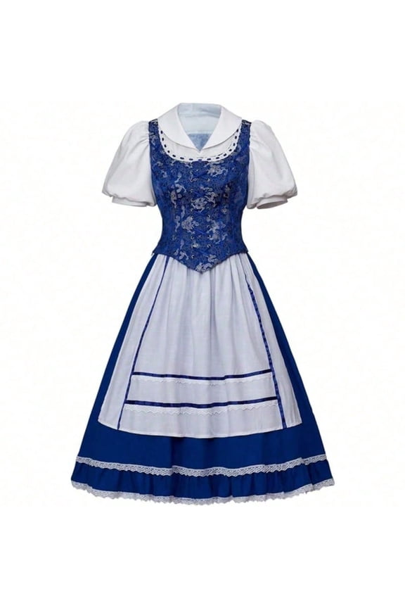 Women's Princess Dress Blue Sequined Maid Dress