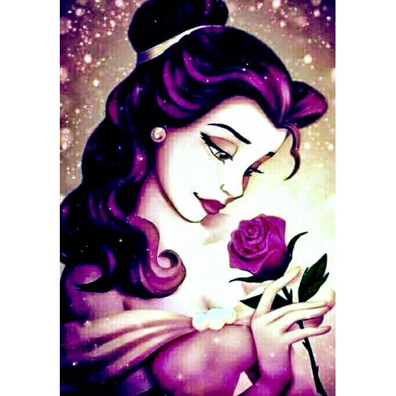 Princess Belle Diamond Art Painting Kits for Adults Beginners DIY 5D Diamond Art Kits Round Full Drill Diamond Art Pictures Art for Home Wall Decor-12x16 inch