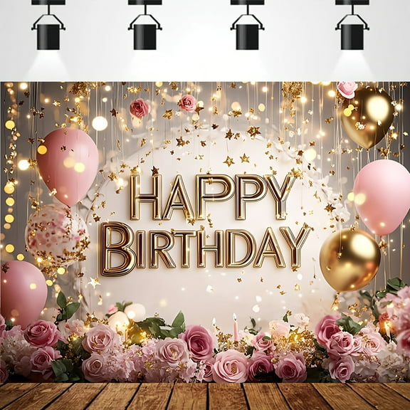 Princess Birthday Party Backdrop Cute Princess Birthday Photography Background Pink Rose Balloon Princess Theme Party Decorations Baby Shower Cake Table Decorations Happy Birthday Banner