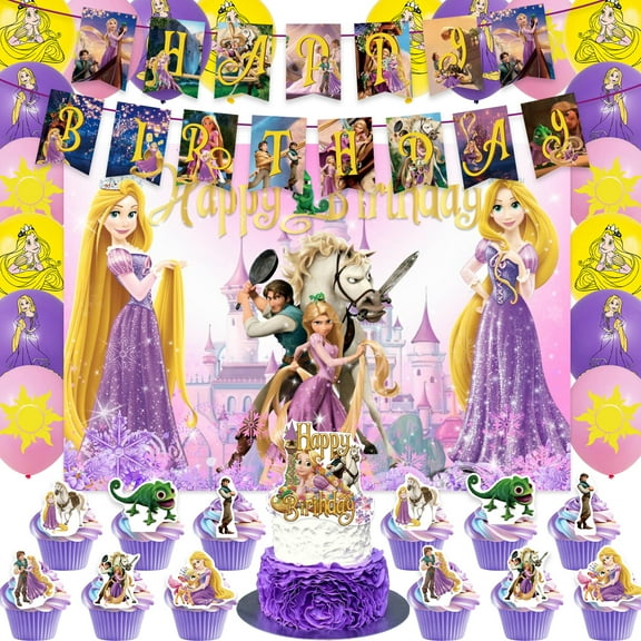 Princess Birthday Party Decoration Kits Princess Background Balloon Cake Topper Decoration Princess Birthday Party Decoration Supplies