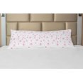 thumbnail image 1 of Princess Body Pillow Case Cover with Zipper, Pattern with Flowers Simple Classic Art Springtime Garden Cheerful, Decorative Accent Long Pillowcase, Magenta Fuchsia White, by Ambesonne, 1 of 1