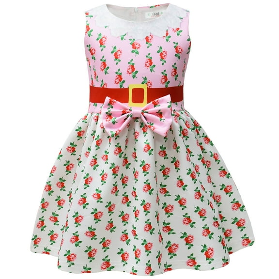 Princess Bowknot Dress For Little Girl Halloween Party Cosplay outfit 3-8Y