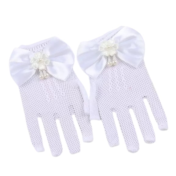 Princess Bowknot Mesh Gloves for Little Girls Great for Birthday Parties Photoshoots and Dance Recitals Dressingup