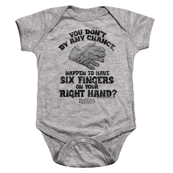 Princess Bride By Chance 6 Fingered Glove Unisex Infant Snap Suit for Baby, Athletic Heather, Medium