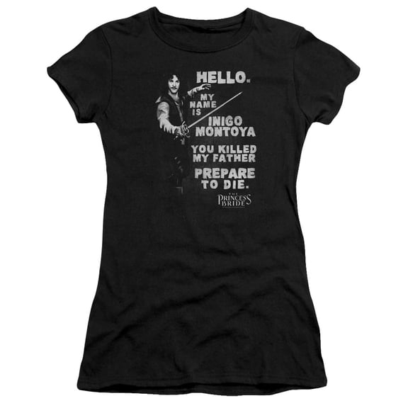 Princess Bride Hello Again Junior Women's T-Shirt Sheer Black