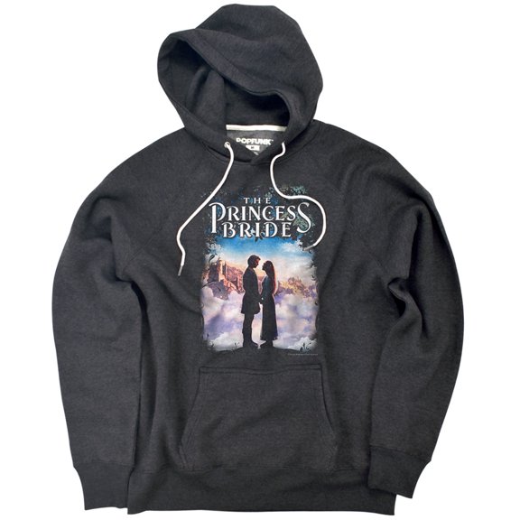 Princess Bride Storybook Love Unisex Adult Slim Fit Pull-Over Heather Hoodie, Charcoal, Small