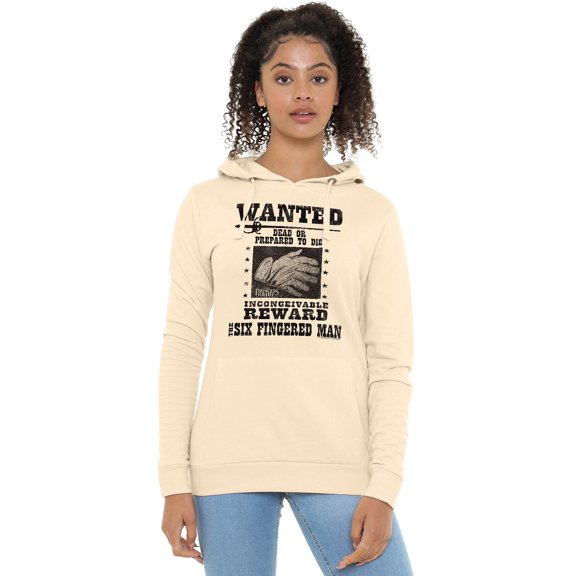 Princess Bride Wanted 6 Fingered Man Women's Pullover Hoodie, Stone, Large