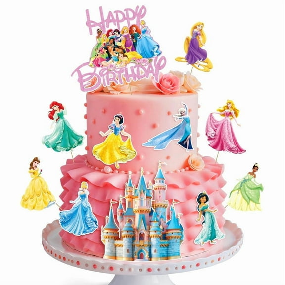 Princess Cake Topper, Princess Cake Decorations Prin cess Cake Toppers, Fantastic Happy Birthday Prin cess Cake Topper, Prin cess Cake Toppers for Girls Birthday Baby Shower Party