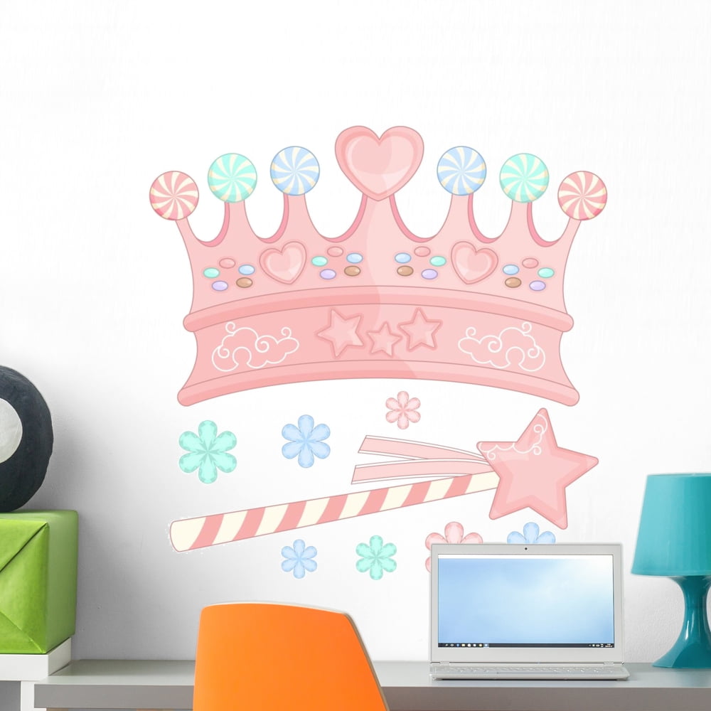 Princess Candy Crown Wall Decal Sticker Set Wallmonkeys Peel and Stick ...