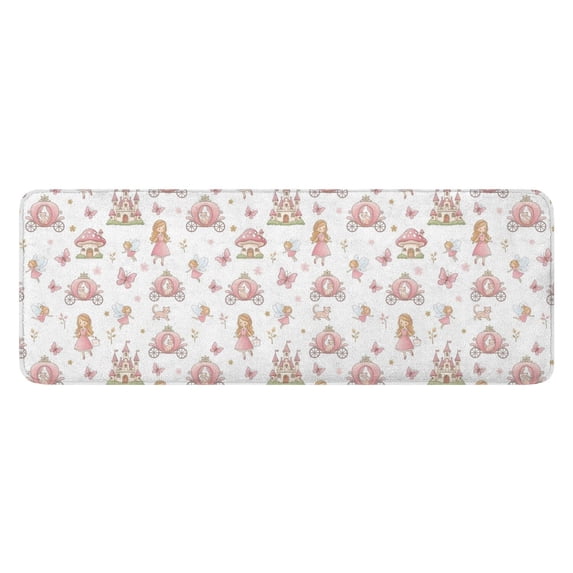 Princess Carriage Castle Pattern Kitchen Rug Mat,Kitchen Runner Rugs Non Skid Washable,Decorative Kitchen Floor Mats for Kitchen,Sink,Laundry,17"x47.2"