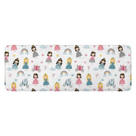 Princess Carriage Castle Pattern Kitchen Rug Mat,Kitchen Runner Rugs Non Skid Washable,Decorative Kitchen Floor Mats for Kitchen,Sink,Laundry,17"x47.2"