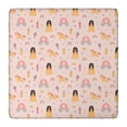 thumbnail image 1 of Princess Carriage Pattern Square Fitted Tablecloth with Elastic Edge,Square Table Cover,Washable Elastic Table Cover for Home Kitchen Party Decor 36"x36", 1 of 6