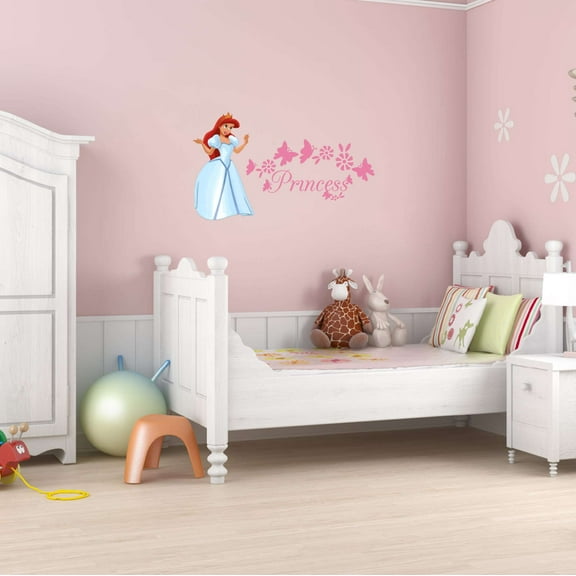 Princess Castle Ballroom Slipper Have Courage Kindness Goodness Dream Big Girls Love Beautiful Crown Prince Unicorns Royalty Sweet Decorating Ideas Wall Decal Sticker - Size: 10 In X 6 In