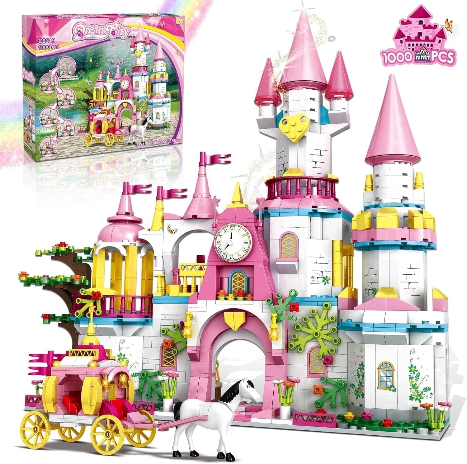 Pinxies Princess Castle Building Toys for Girls Ages 6-12 Compatible with Lego ...