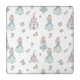 thumbnail image 1 of Princess Castle Flower Pattern Square Fitted Tablecloth with Elastic Edge,Square Table Cover,Washable Elastic Table Cover for Home Kitchen Party Decor 34"x34", 1 of 6