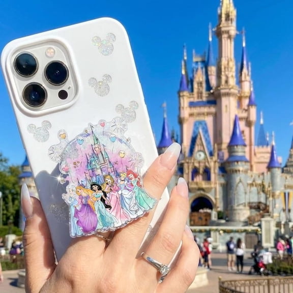 Princess Castle Magnetic Phone Grip, World, Cute Phone Accessory Gift, Belle Rapunzel Tiana Ariel Elsa Phone Gift