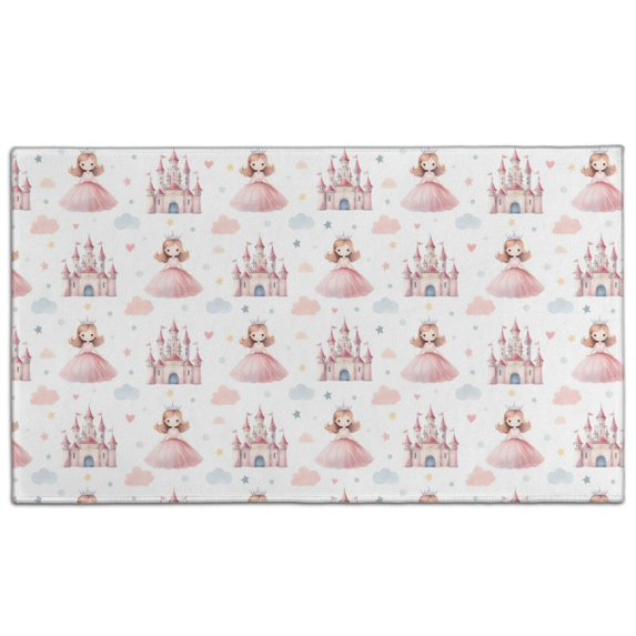 Princess Castle Pattern Door Rugs,Washable Non Slip Door Mats Indoor,Decorative Door Mats,Entry Mat Indoor for Entrance,Bedroom,Kitchen,Bathroom,17"x30"