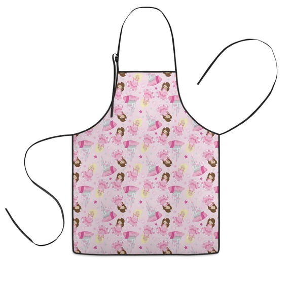 Princess Castle Pattern Kids Aprons for Girls and Boys,Adjustable Neck Strap Toddler Aprons for Kids Cooking Baking