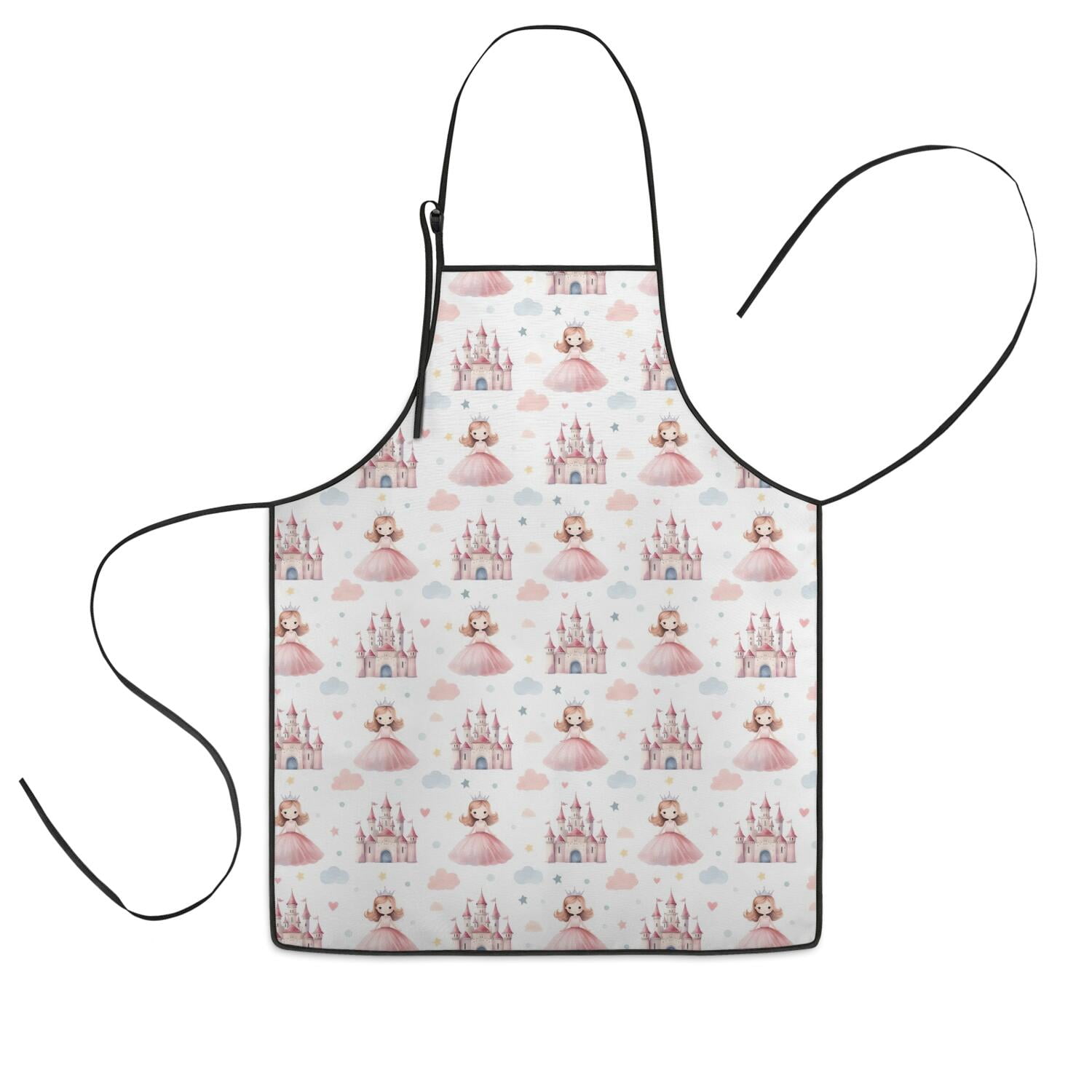 Castle Apron Princess Castle Pattern Kids Aprons for Girls and Boys,Adjustable Neck ...