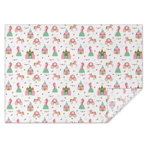 Princess Castle Pattern Rectangle Tablecloth 60"x84",Waterproof Polyester Rectangle Table Cloth, Wipeable Spillproof Polyester Tablecloth for Dining, Camping, Indoor and Outdoor