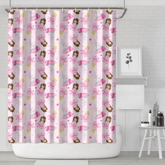 Princess Castle Pattern Shower Curtain 72"x84" ,Bathroom Decorative Shower Curtains Set with 12 Hooks,Modern Waterproof Washable Shower Curtain