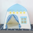 thumbnail image 1 of Princess Castle Play Tent, Large Fairy Playhouse for Kids, Girls Castle Tent Gift Toys, Indoor/Outdoor Game House Blue, 1 of 8
