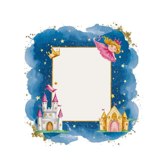Princess Castle Pony Crown Sparkle Princess Wall Art Sticker Designs Vinyl Stickers For Home House Walls Rooms Windows Bedroom Decoration Size (12x12 inch)