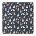 thumbnail image 1 of Princess Castle Rainbow Pattern Square Fitted Tablecloth with Elastic Edge,Square Table Cover,Washable Elastic Table Cover for Home Kitchen Party Decor 36"x36", 1 of 6