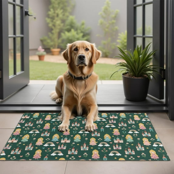 Princess Castle Star Pattern Door Rugs,Washable Non Slip Door Mats Indoor,Decorative Door Mats,Entry Mat Indoor for Entrance,Bedroom,Kitchen,Bathroom,20"x32"