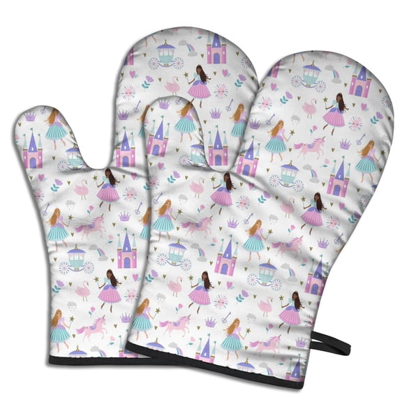 Princess Castle & Unicorn Pattern Shower Curtain OneSize ,Bathroom Decorative Shower Curtains Set with 12 Hooks,Modern Waterproof Washable Shower Curtain