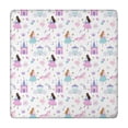 thumbnail image 1 of Princess Castle & Unicorn Pattern Square Fitted Tablecloth with Elastic Edge,Square Table Cover,Washable Elastic Table Cover for Home Kitchen Party Decor 34"x34", 1 of 6