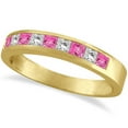 thumbnail image 1 of Princess Channel-Set Diamond and Pink Sapphire Ring Band 14k Yellow Gold, 1 of 2